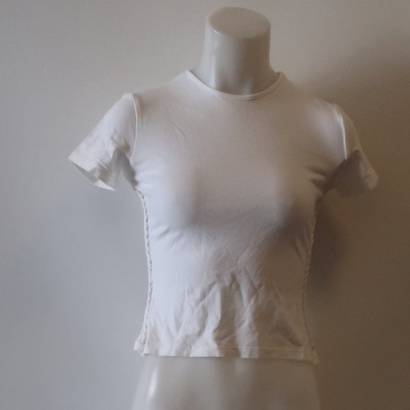 Michael Kors Tops - MICHAEL KORS BRAIDED SIDES CROPPED T-SHIRT TOP S *